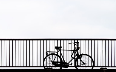 Bike locked to the railing