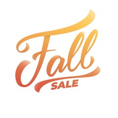 Fototapeta premium Fall sale. Hand lettering calligraphy Fall sale