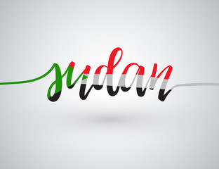 Fototapeta premium Country Name Written on White Background : Vector Illustration