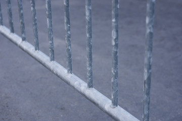 Metal portable barrier is close