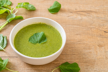 spinach soup bowl