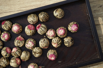 Blooming flowering tea