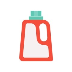 Liquid detergent bottle, cleaning and laundry service related flat icon set
