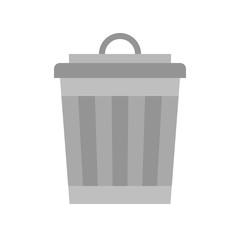 Trash can, cleaning and laundry service related flat icon set