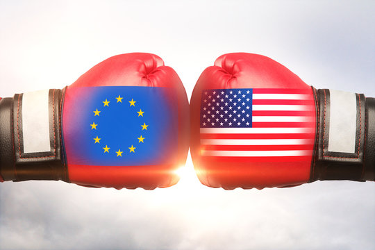 EU vs USA concept