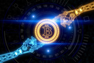Cryptocurrency and trade concept