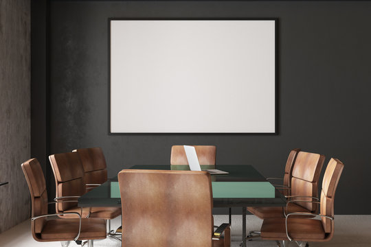 Modern meeting room with billboard