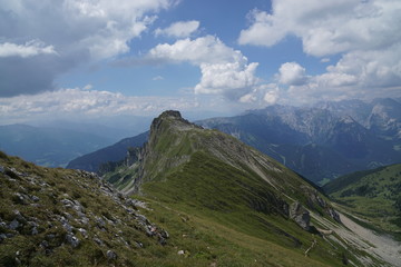 Bavarian mountains with clouds