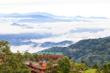 Sunrise in Nagarkot, Nepal. Himalaya mountains view © zeber