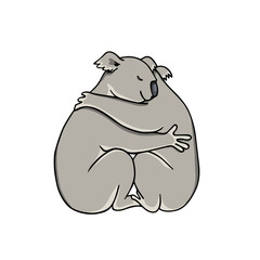 Hand drawn hugging animals