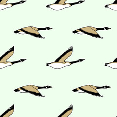 Hand drawn wild goose pattern