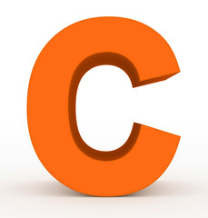 letter C 3d orange isolated on white