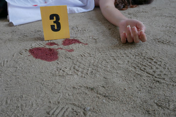 The woman was shot lying on the floor in a deserted house with blood on her side.Proof of...
