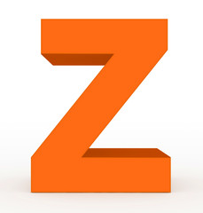 letter Z 3d orange isolated on white