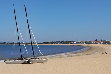 Fototapeta na wymiar Beach at Chatelaillon Plage near La Rochelle - France