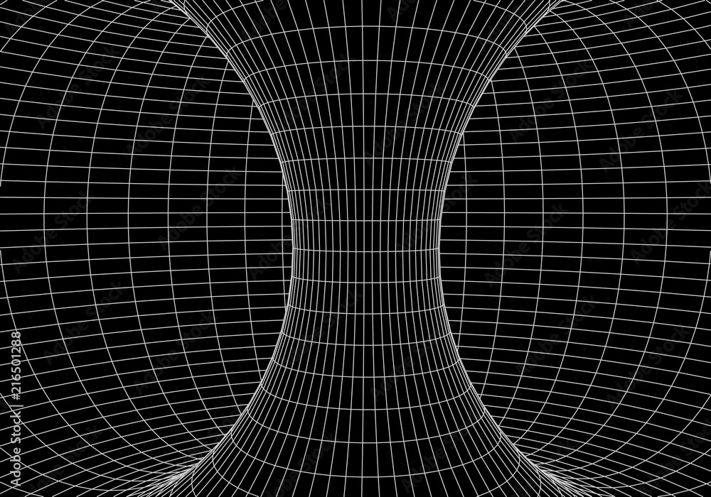 Poster 3d tunnel. vector abstract lines pattern. optical illusion.grid. vector illustration