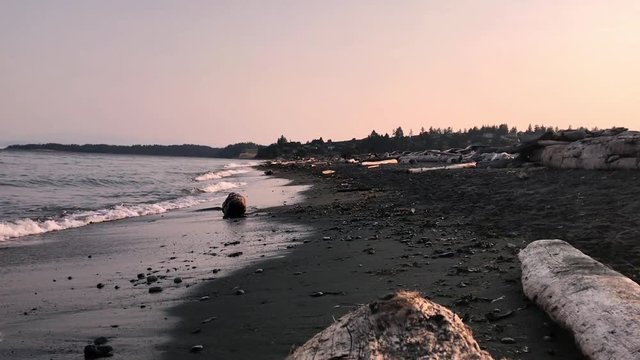 esquimalt lagoon beach at sunset