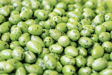 green olives background