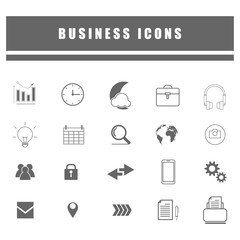 Vector outline icons of business and social online network