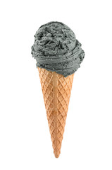 pistacchio ice cream with cone isolated on white background