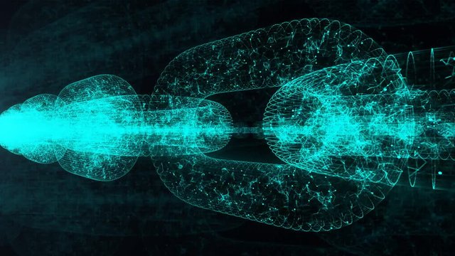 Blockchain. Cripto currency. Abstract chain animation Background 4K