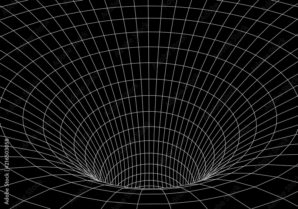 Poster tunnel or wormhole. 3d tunnel grid. 3d tube corridor. network cyber technology. background abstract 