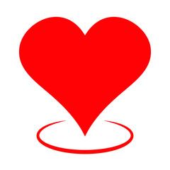 Red heart icon, valentines day icon, love vector symbol