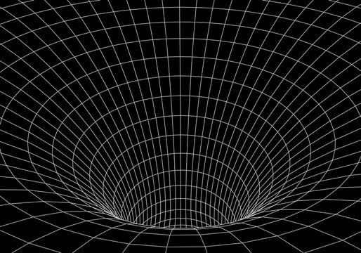 Tunnel or wormhole. 3D tunnel grid. 3d tube corridor. Network cyber technology. Background abstract vector image