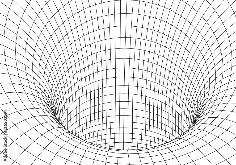 Poster tunnel or wormhole. 3d tunnel grid. 3d tube corridor. network cyber technology. background abstract 