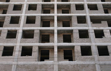 Multi-storey residential building under construction.