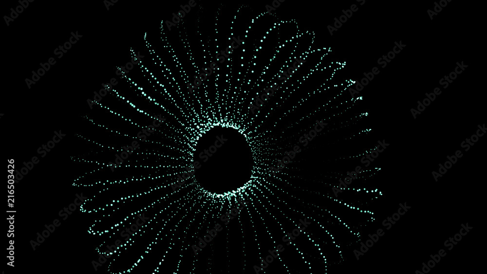 Poster abstract grid wormhole. 3d portal. wireframe tunnel. futuristic technology style. abstract 3d