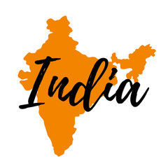 cartoon map of India