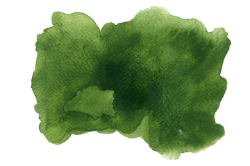 green color watercolor gouache on white background