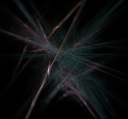 Obraz premium Pixel green pink fractal on a black background.