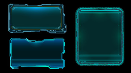 Futuristic displays with copy space.