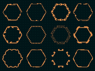 Collection of hexagons for the hud interface.
