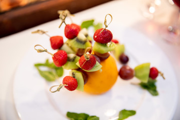 appetizers Salads. Snacks. Buffet. salads on plates