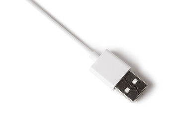 usb cable plug isolated on white background