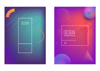 Fototapeta premium Set of banner design templates with abstract vibrant gradient shapes. Design element for poster, card, flyer,presentation, brochures,cover.