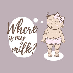 Little kid, toddler. hand drawn style doodle design illustrations.