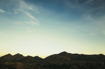 Fototapeta na wymiar mountain landscape with sunrise sky