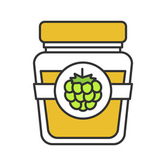 Raspberry or blackberry jam jar color icon