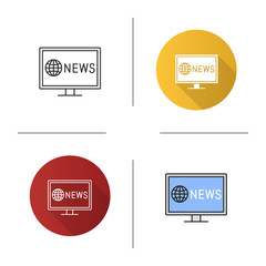 Obraz premium TV news icon