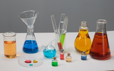 Test tubes on a table