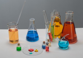 Test tubes on a table