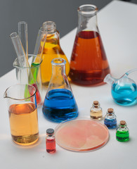 Test tubes on a table