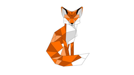 A fox. Orange color, illustration. Symbol, emblem