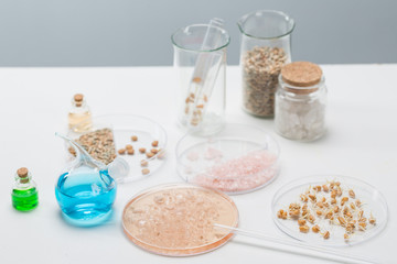 Test tubes on a table