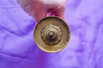 An ancient handle from a saber close up. Beautiful antique handle.