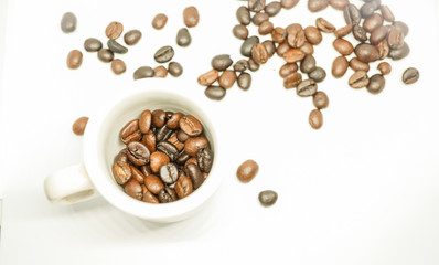 cup of coffee on isolated white background